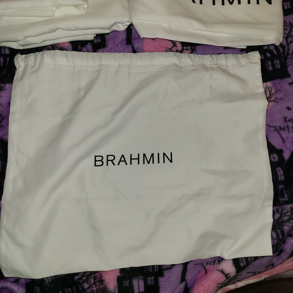 Brahmin White Dust Bag 12.5" × 15" NWOT